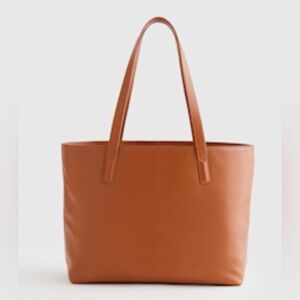 Quince Classic Italian Leather Tote in Cognac